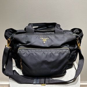 Prada Navy Nylon Diaper Bag